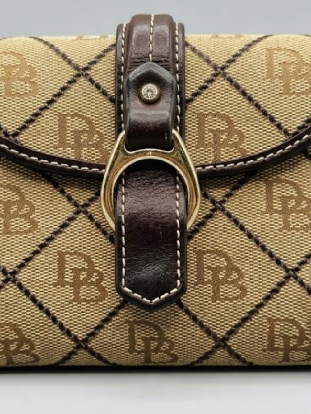 Brown Canvas Wallet with Dark Brown Leather Trim